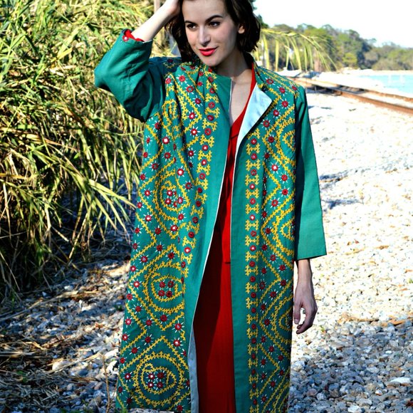 Christmas Holiday Coat, Southwestern Boho Style Size Small